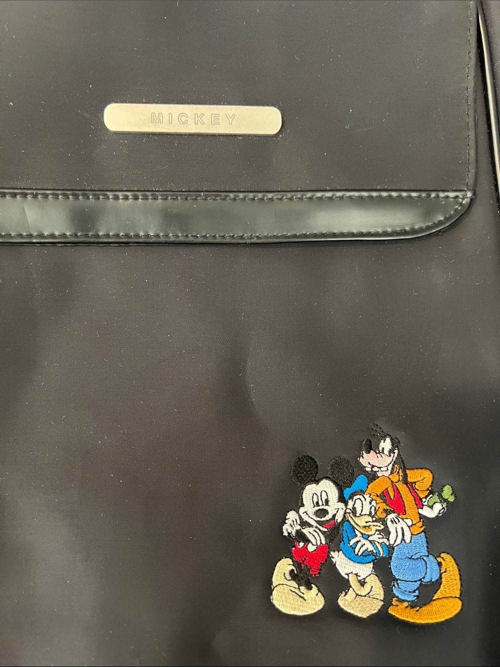 Vintage Disney Store Mickey & Friends Embroidered Black Backpack - Picture 3 of 7